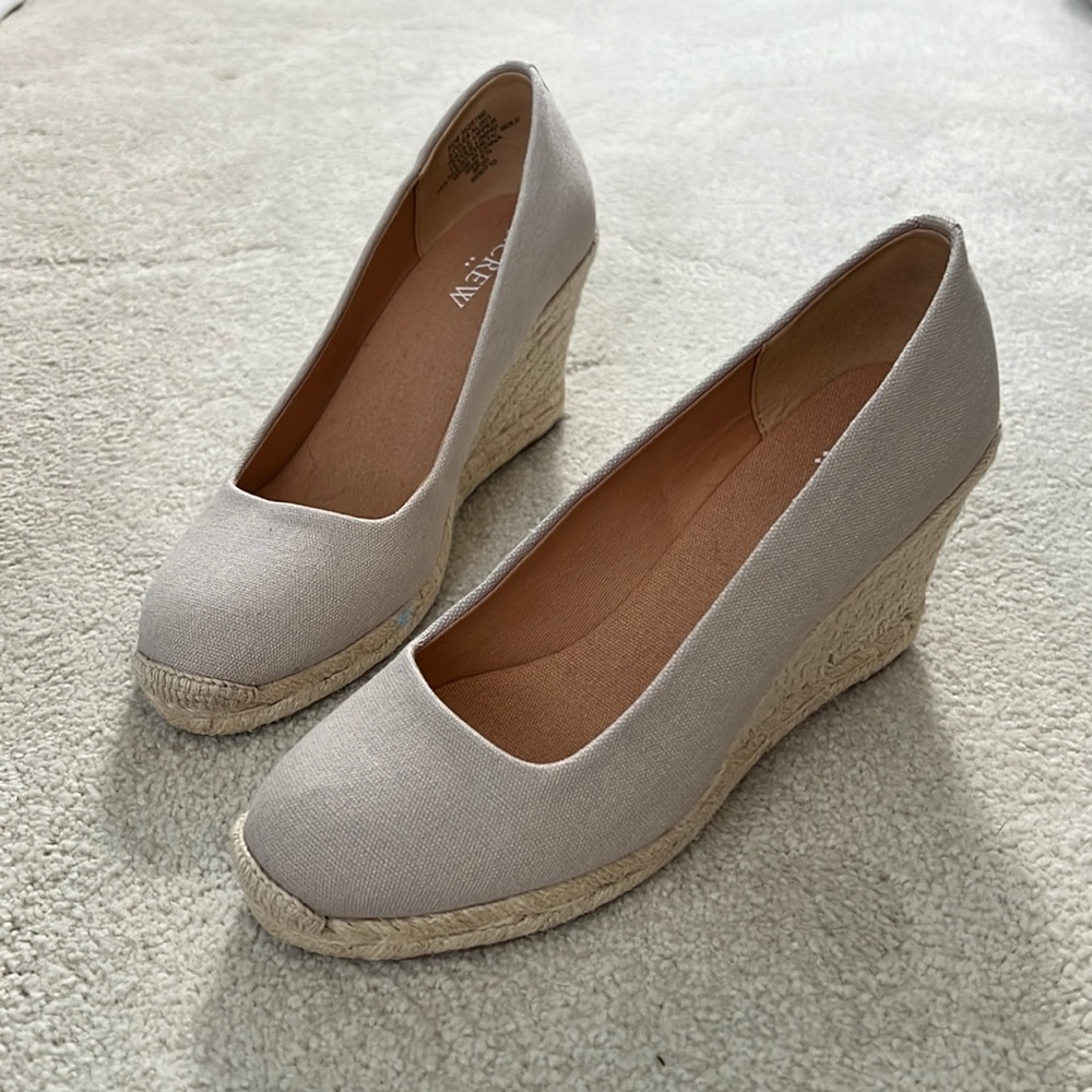 NWOT J. Crew Factory Espadrille Wedges - Flax color